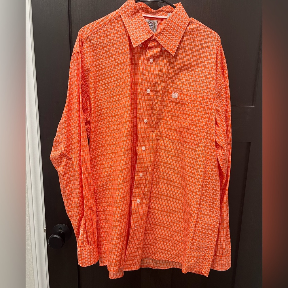Cinch Orange Patterned Shirt